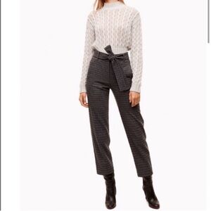 Wilfred Artizia Jallade Wool Plaid Tie-Front Crop
Trouser Pant Grey Size…
